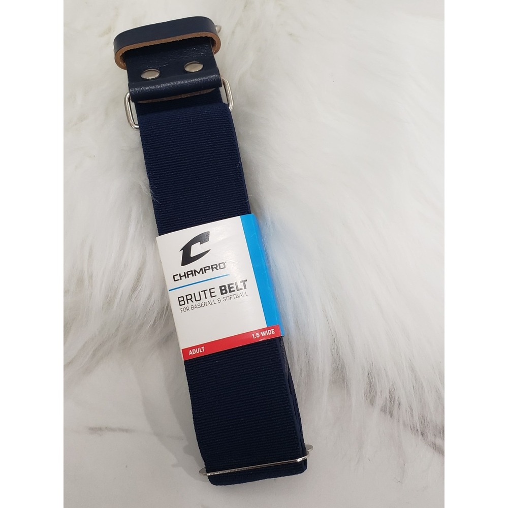 NEW CHAMPRO BRUTE BELT in BLUE 1.5 WIDE LEATHER TAB ADULT BASEBALL / SOFTBALL